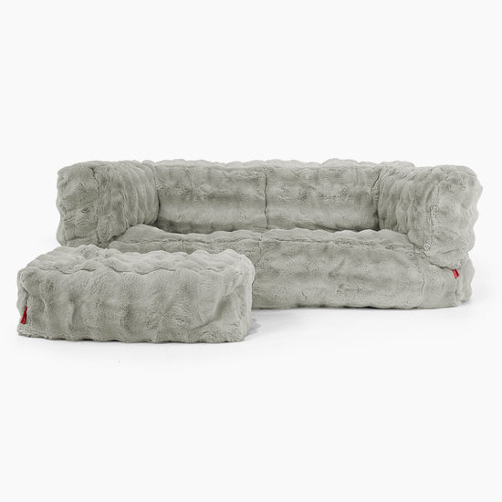 Albert Sækkestol Sofa 2 pers-Imiteret Pels Bubble Salviegrøn 02