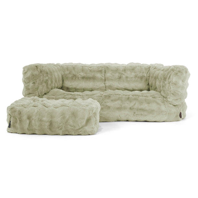 Albert Sækkestol Sofa 2 pers-Imiteret Pels Bubble Salviegrøn 02