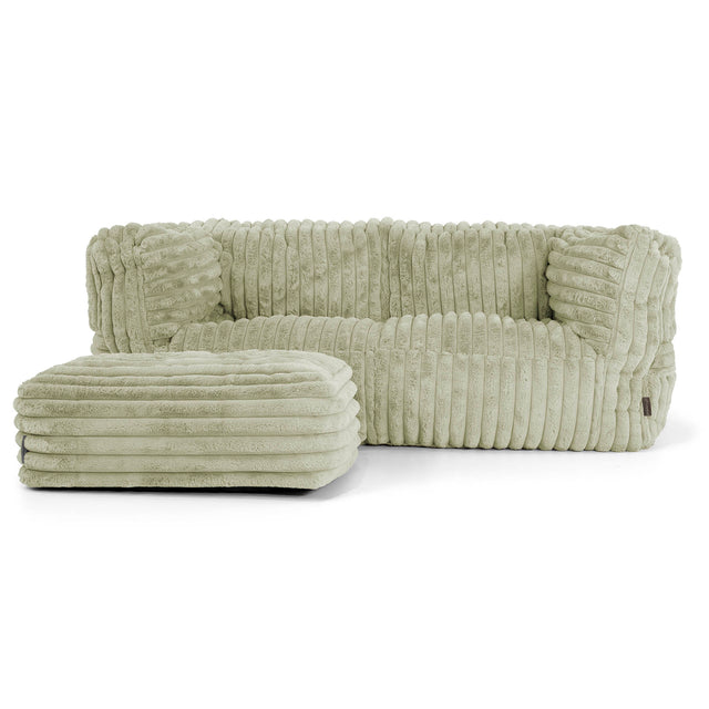 Albert Sækkestol Sofa 2 pers - Ultraplysfløjl Salviegrøn 02