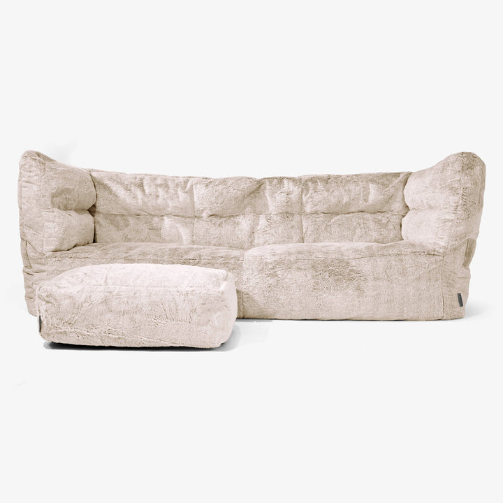 Albert Sækkestol Sofa 3 pers 2.0 - Imiteret Kaninpels Gyldenbrun 02