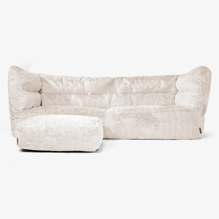 Albert Sækkestol Sofa 3 pers 2.0 - Imiteret Kaninpels Hvid 02