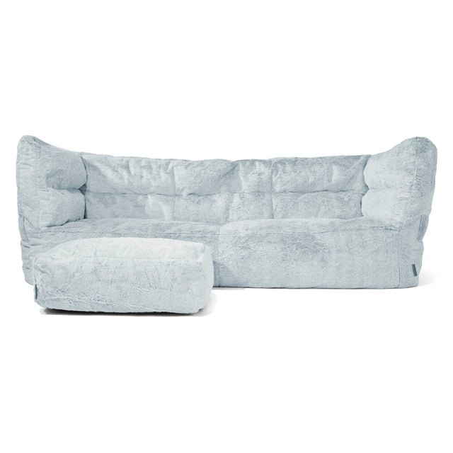 Albert Sækkestol Sofa 3 pers 2.0 - Imiteret Kaninpels Støvet Blå 02