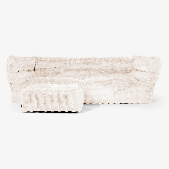 Albert Sækkestol Sofa 3 pers 2.0 - Imiteret Pels Bubble Cremefarvet 02