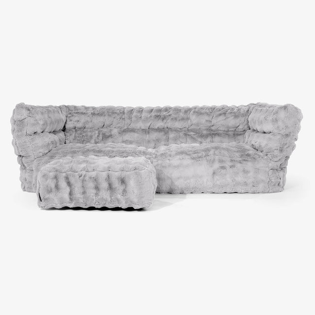 Albert Sækkestol Sofa 3 pers 2.0 - Imiteret Pels Bubble Grå 02