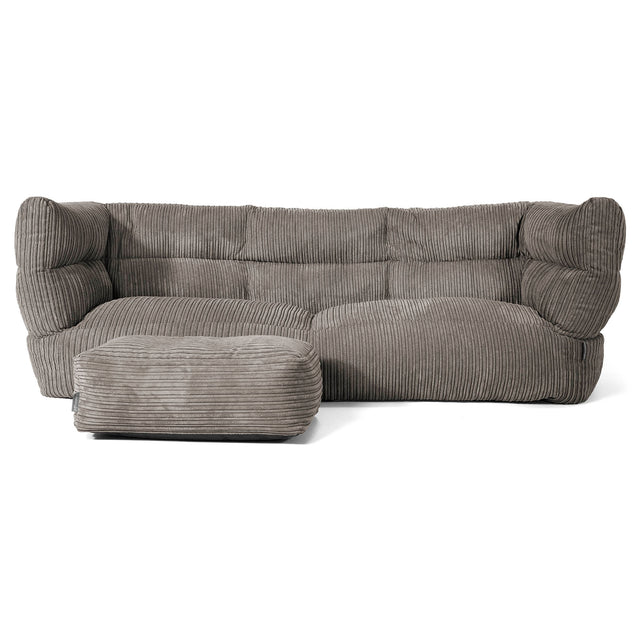 Albert Sækkestol Sofa 3 pers 2.0 - Klassisk Jernbanefløjl Grafit Grå 02