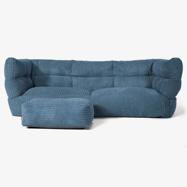 Albert Sækkestol Sofa 3 pers 2.0 - Klassisk Jernbanefløjl Navy 02