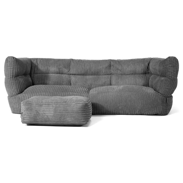 Albert Sækkestol Sofa 3 pers 2.0 - Klassisk Jernbanefløjl Skifergrå 02