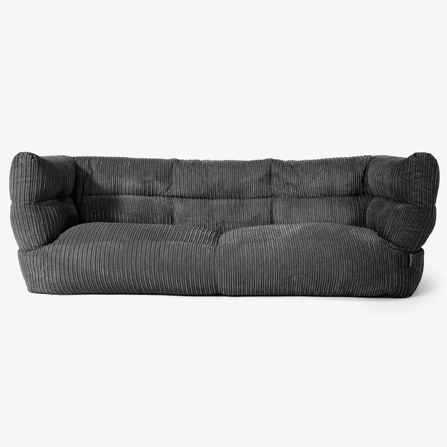 Albert Sækkestol Sofa 3 pers 2.0 - Klassisk Jernbanefløjl Sort 01