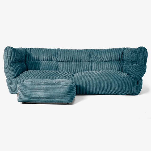 Albert Sækkestol Sofa 3 pers 2.0 - Klassisk Jernbanefløjl Turkis 02