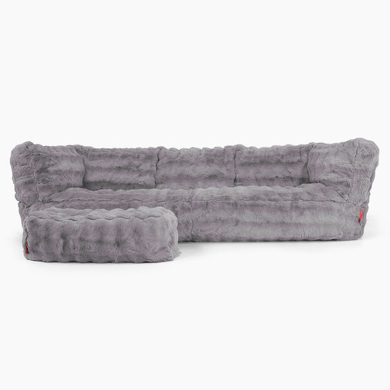Albert Sækkestol Sofa 3 pers-Imiteret Pels Bubble Grå 02