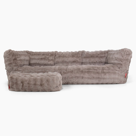 Albert Sækkestol Sofa 3 pers-Imiteret Pels Bubble Mink 02