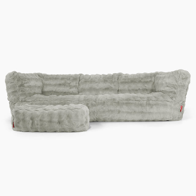Albert Sækkestol Sofa 3 pers-Imiteret Pels Bubble Salviegrøn 02