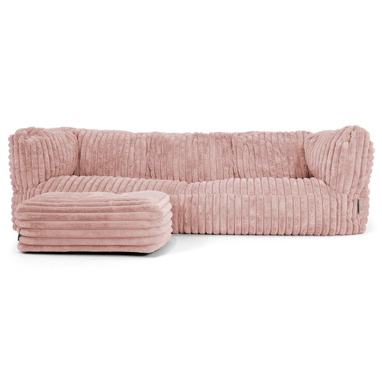 Albert Sækkestol Sofa 3 pers - Ultraplysfløjl Støvet Lyserød 02