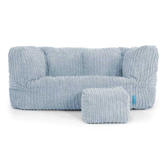 Albert Børnesofa 2-6 år - Klassisk Jernbanefløjl Baby Blå 02