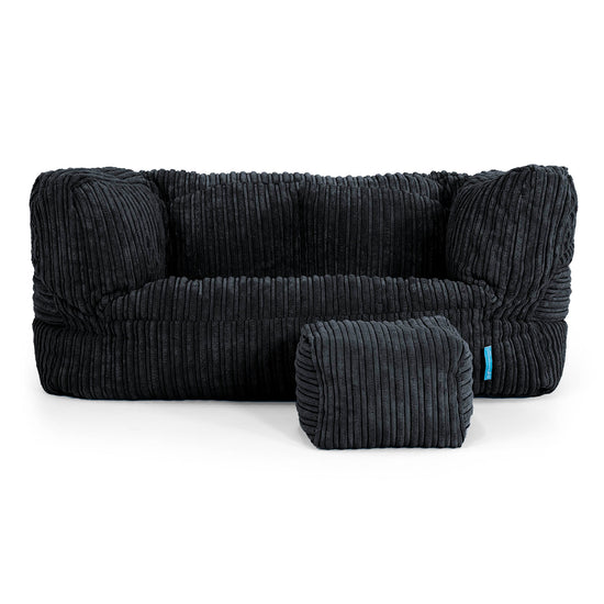 Albert Børnesofa 2-6 år - Klassisk Jernbanefløjl Sort 02