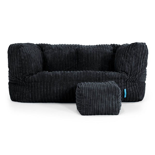 Albert Børnesofa 2-6 år - Klassisk Jernbanefløjl Sort 02