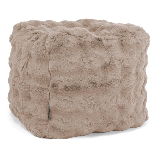 Cube Fodskammel Puf-Imiteret Pels Bubble Mink 01