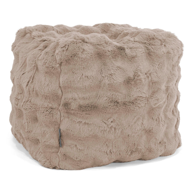 Cube Fodskammel Puf-Imiteret Pels Bubble Mink 01
