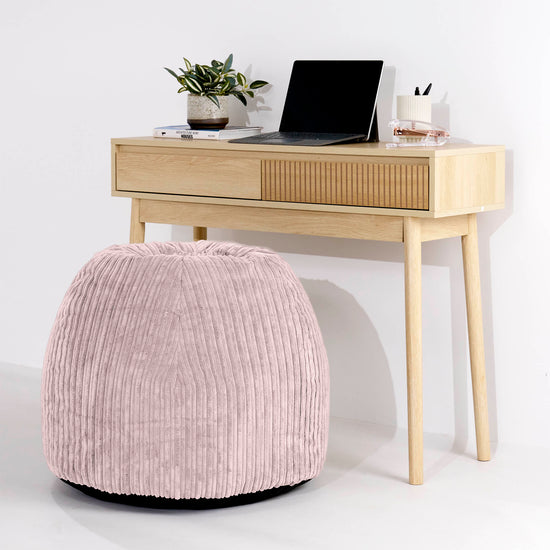 Ergonomisk Kontor-pouf Stol - Klassisk Jernbanefløjl Blush Lyserød - 02
