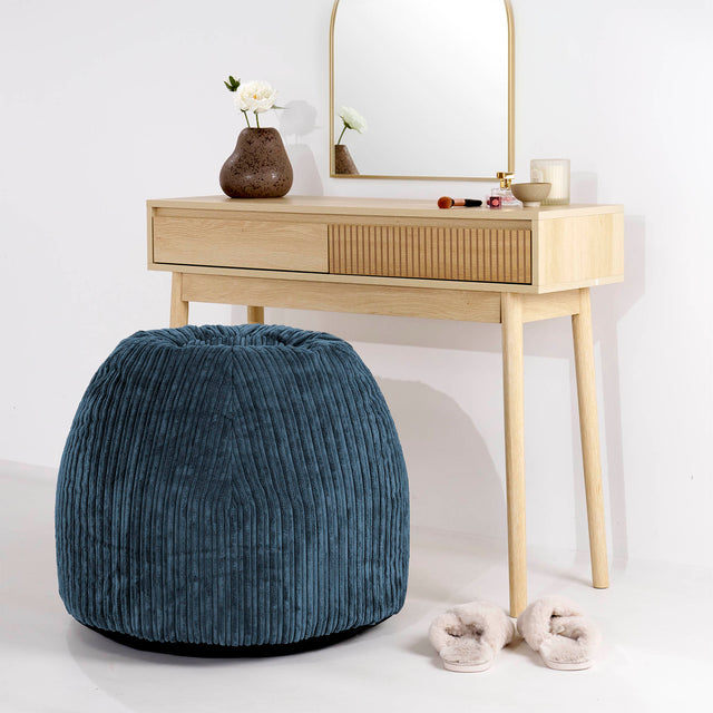 Pufskammel til Sminkebord - Klassisk Jernbanefløjl Navy - 02