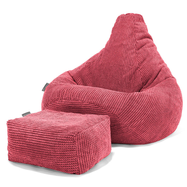 Gamer Sækkestol - Pom Pom Pastelrød 01