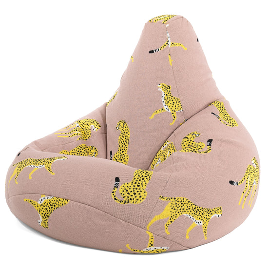 Gamer Sækkestol - Strikket Gepard Pink 02