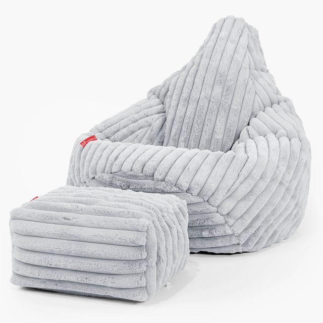 Gamer Sækkestol - Ultraplysfløjl Andeægblå 01