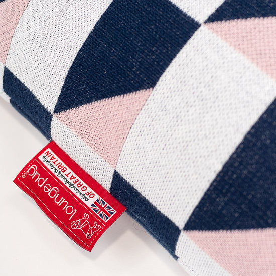 Gaming Sækkestol - Strikket Geometrisk Blå 02