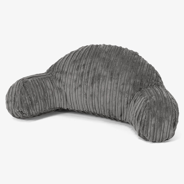 Høj Rygstøtte Læsepude til Børn - Klassisk Jernbanefløjl Grafit Grå 01