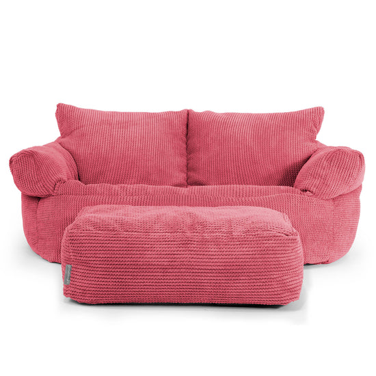 Josephine Sofasækkestol - Vaffelrib Pastelrød 02
