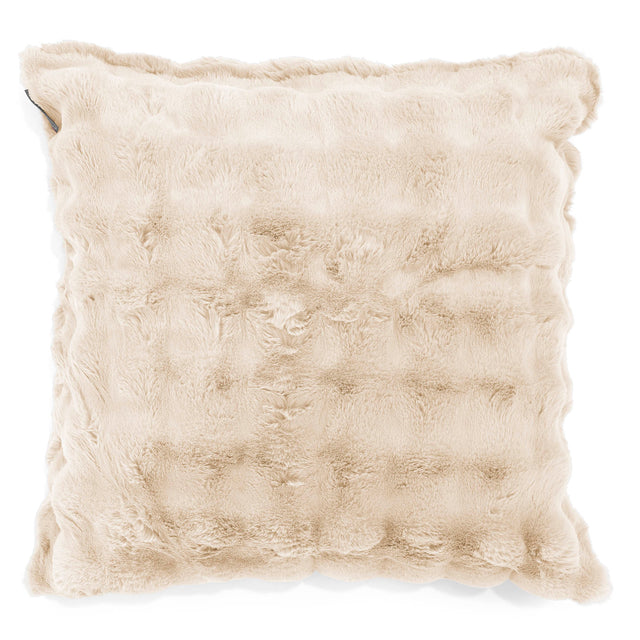Kæmpe Pudebetræk 70 x 70cm-Imiteret Pels Bubble Cremefarvet 01