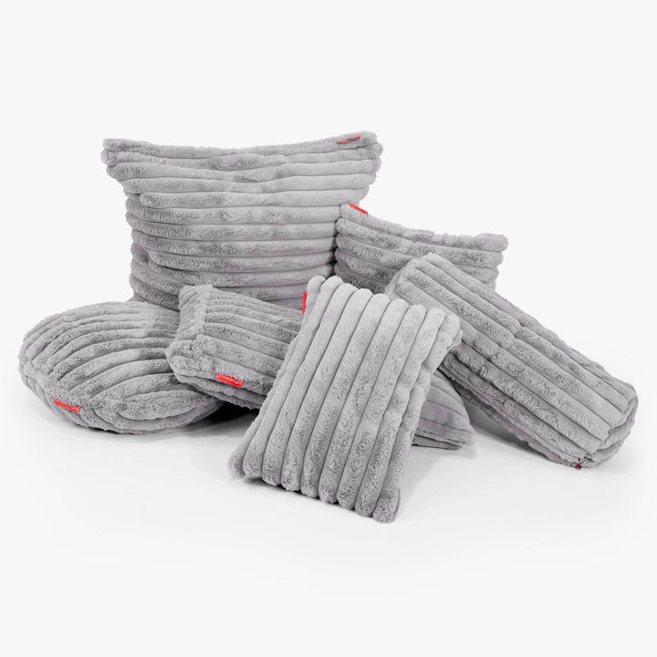 Kæmpe Pudebetræk 70 x 70cm - Ultraplysfløjl Grå 03