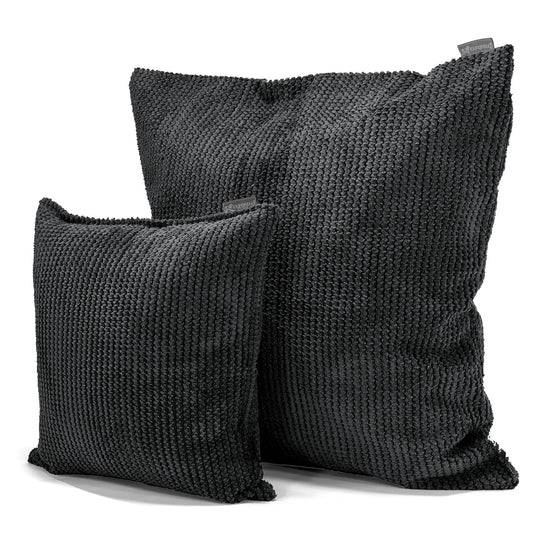 Kæmpe Pudebetræk 70 x 70cm - Pom Pom Sort 02