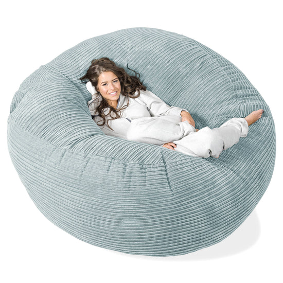 Kæmpe Sækkestol Sofa XXL 'Mega Mammut' - Klassisk Jernbanefløjl Mintgrøn 01