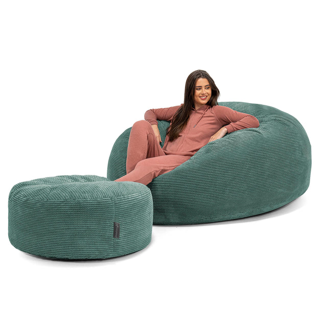 Kæmpe Sækkestol Sofa XXL 'Mega Mammut' - Pom Pom Mosgrøn 02