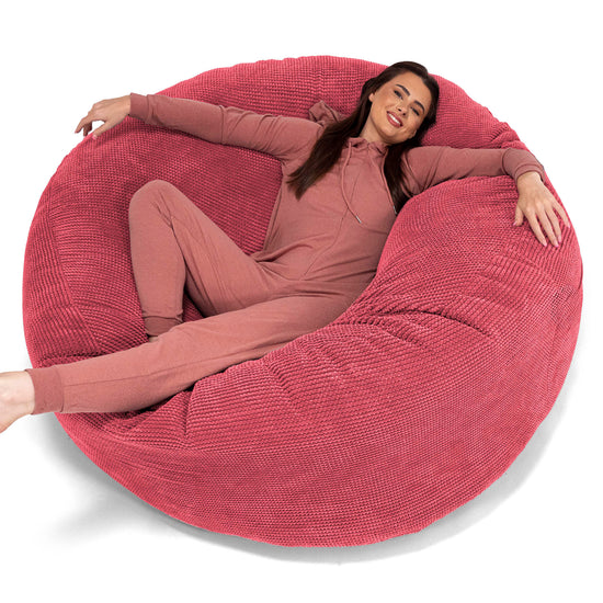 Kæmpe Sækkestol Sofa XXL 'Mega Mammut' - Pom Pom Pastelrød 01