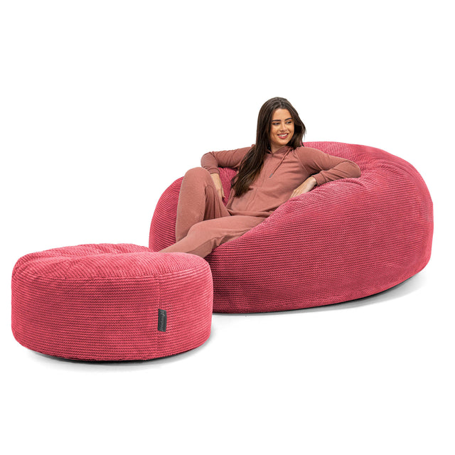 Kæmpe Sækkestol Sofa XXL 'Mega Mammut' - Pom Pom Pastelrød 02