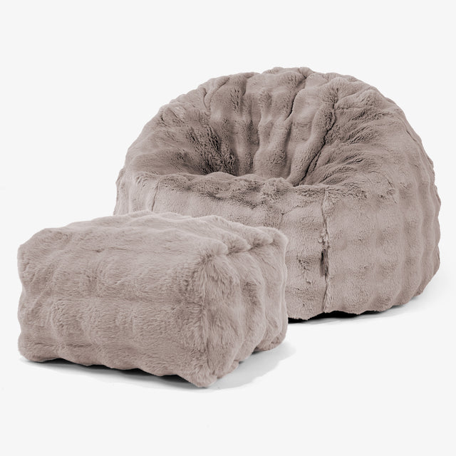 Klassisk Sækkestol - Imiteret Pels Bubble Mink 01