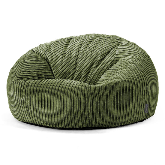 Klassisk Sækkestol Sofa - Klassisk Jernbanefløjl Skovgrøn 01