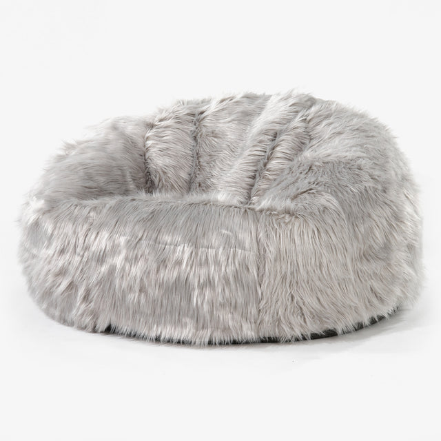 Klassisk Sækkestol Sofa - Mongolsk Imiteret Pels Grå 01