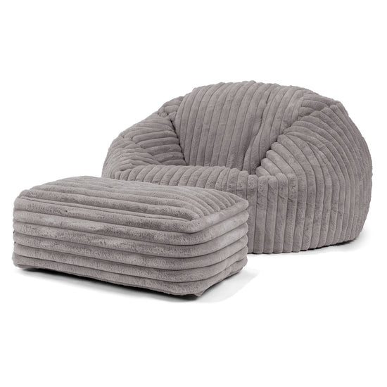 Klassisk Sækkestol Sofa - Ultraplysfløjl Grå 02
