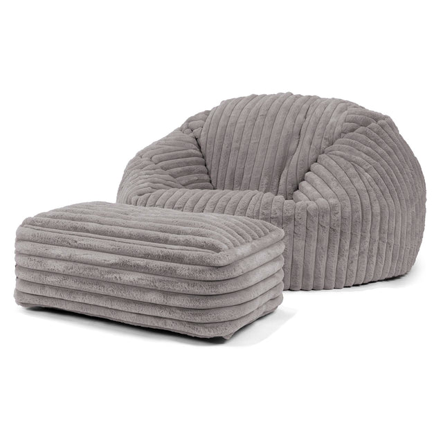 Klassisk Sækkestol Sofa - Ultraplysfløjl Grå 02