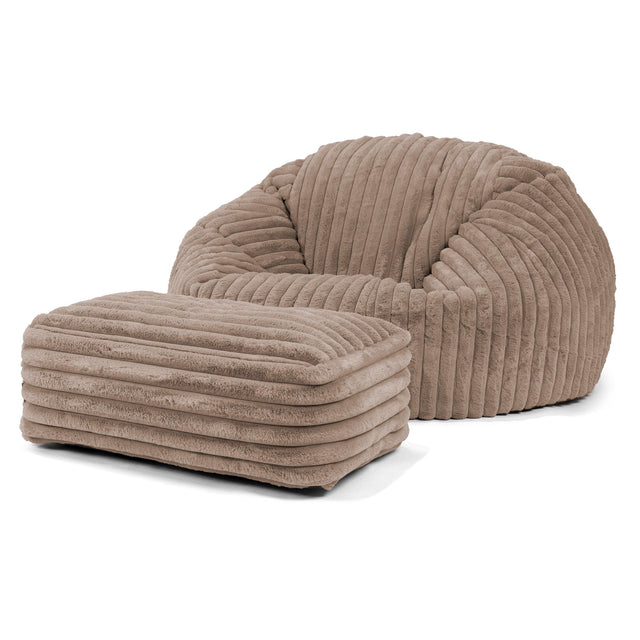 Klassisk Sækkestol Sofa - Ultraplysfløjl Mink 02