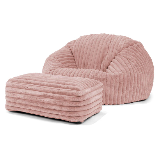 Klassisk Sækkestol Sofa - Ultraplysfløjl Støvet Lyserød 02