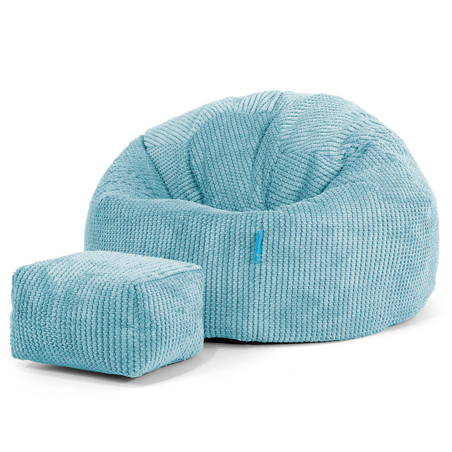 Klassisk Sækkestol til Børn 1-5 år - Pom Pom Turkis Blå 02