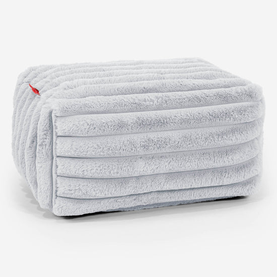 Lille Fodskammel - Ultraplysfløjl Andeægblå 01