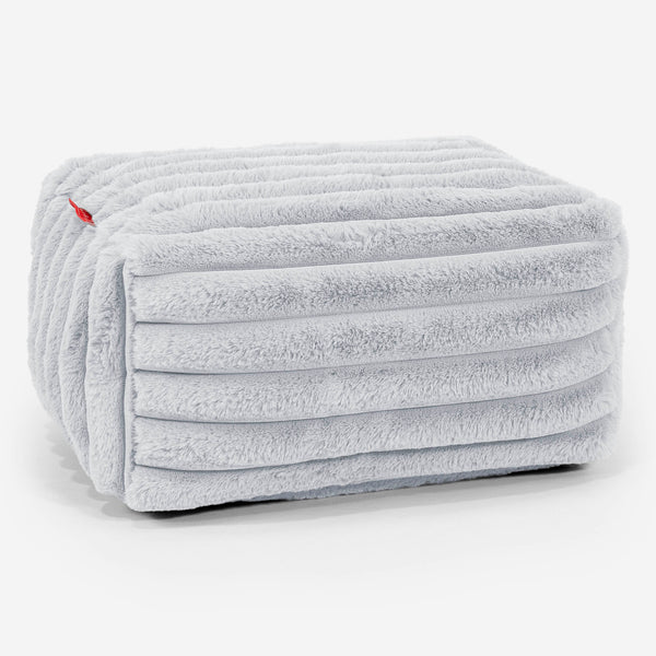 Lille Fodskammel - Ultraplysfløjl Andeægblå 01