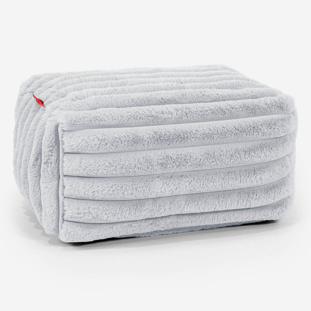 Lille Fodskammel - Ultraplysfløjl Andeægblå 01