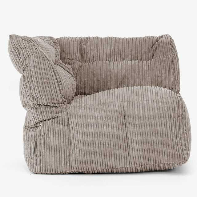 Modulsofa Sækkestol, Højre Hjørne Sektion - Klassisk Jernbanefløjl Duegrå 01