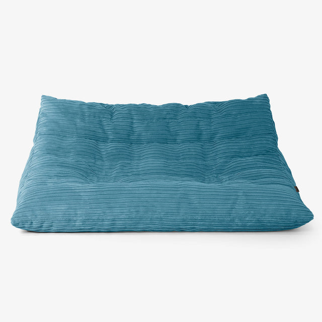 Noah Gulvsofa Sækkestol - Jernbanefløjl Turkis Blå 01